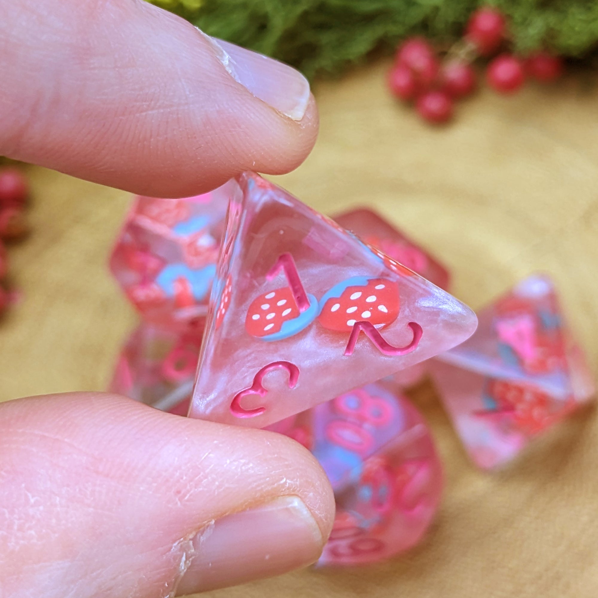 Strawberry Sorbet - Dice Set - Luffleberry