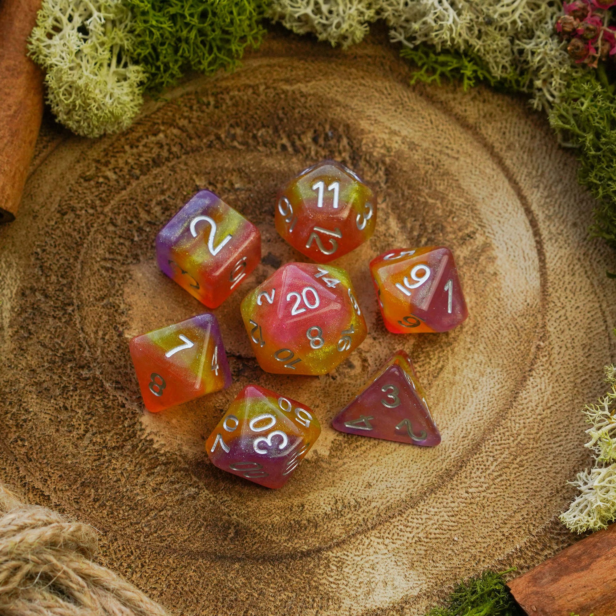 Sunset Glitter - Dice Set - Luffleberry