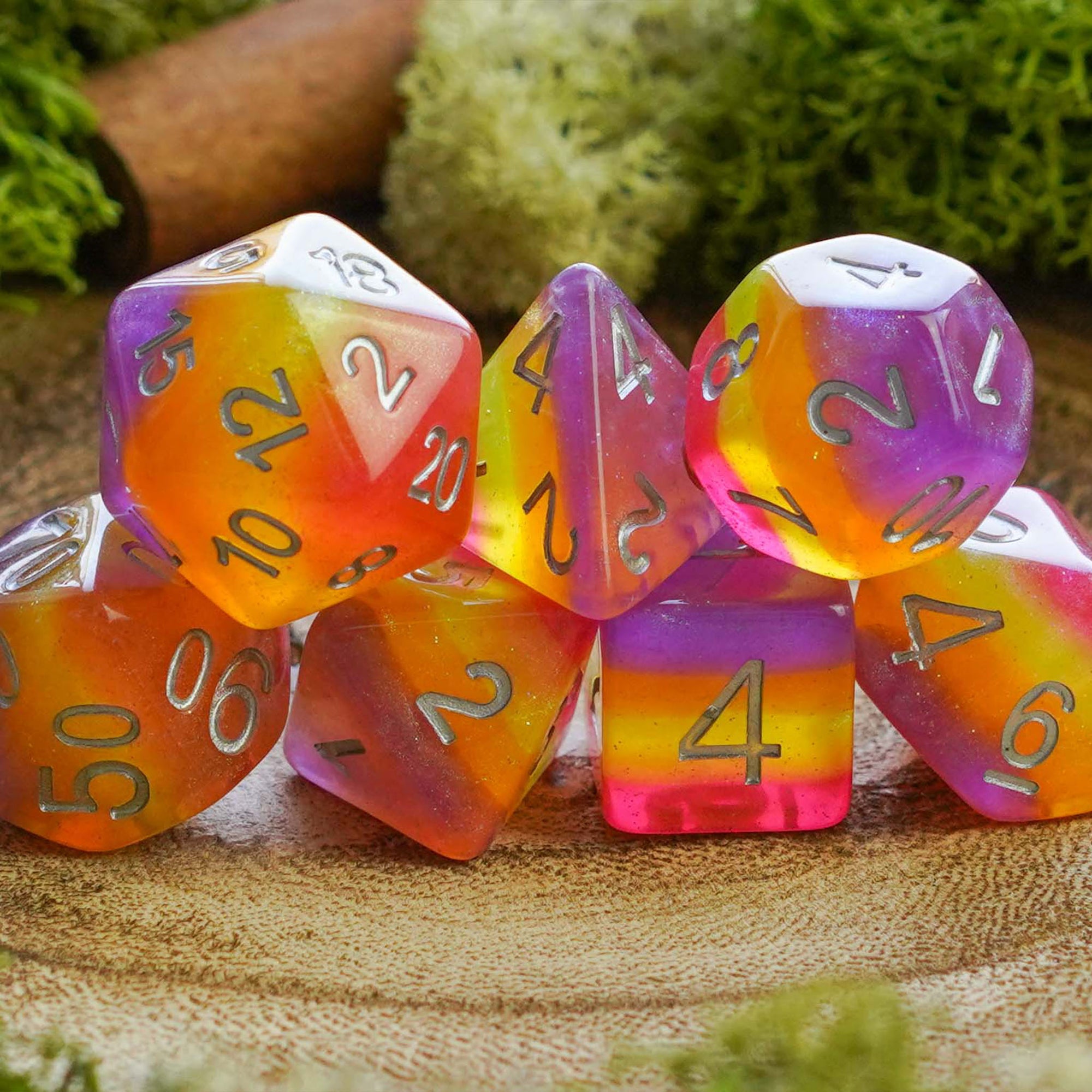 Sunset Glitter - Dice Set - Luffleberry