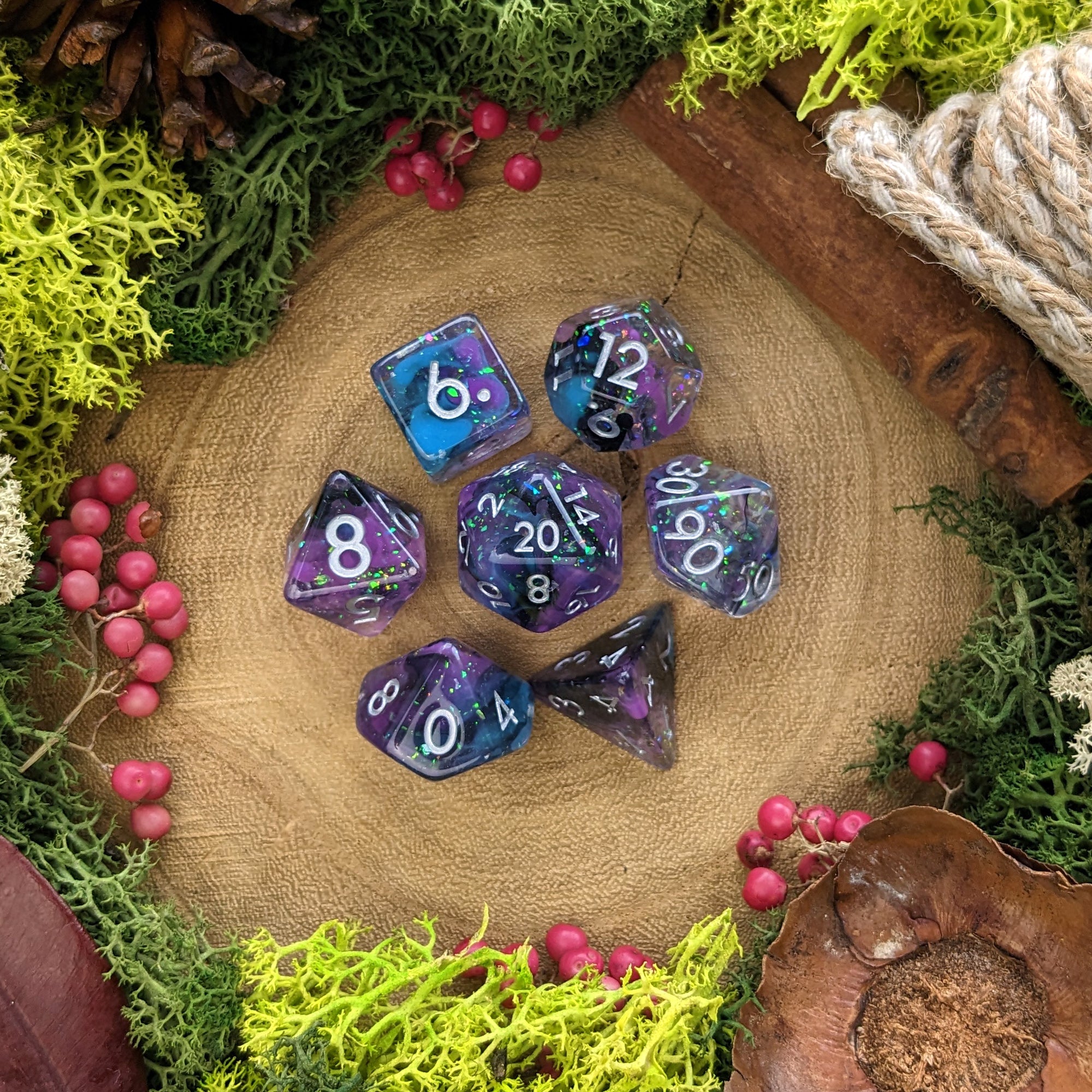 Violet Nebula - Dice Set - Luffleberry