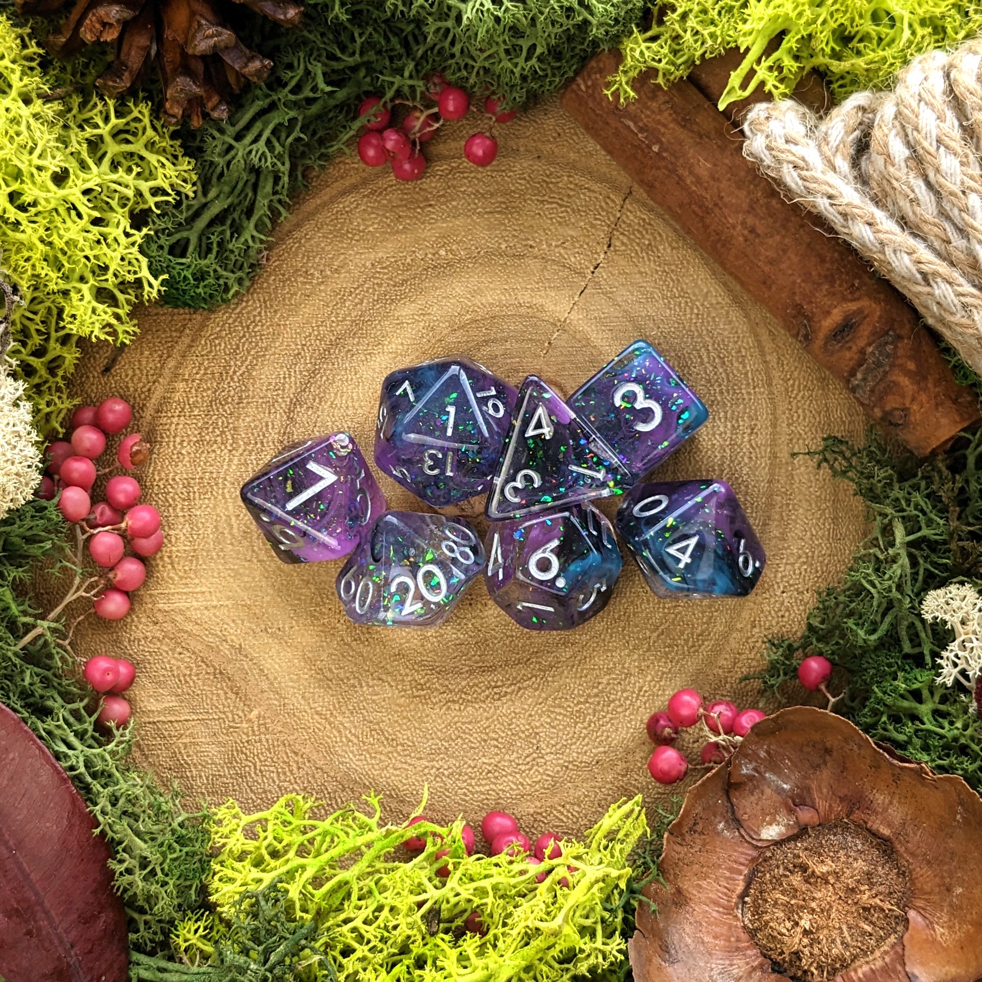 Violet Nebula - Dice Set - Luffleberry