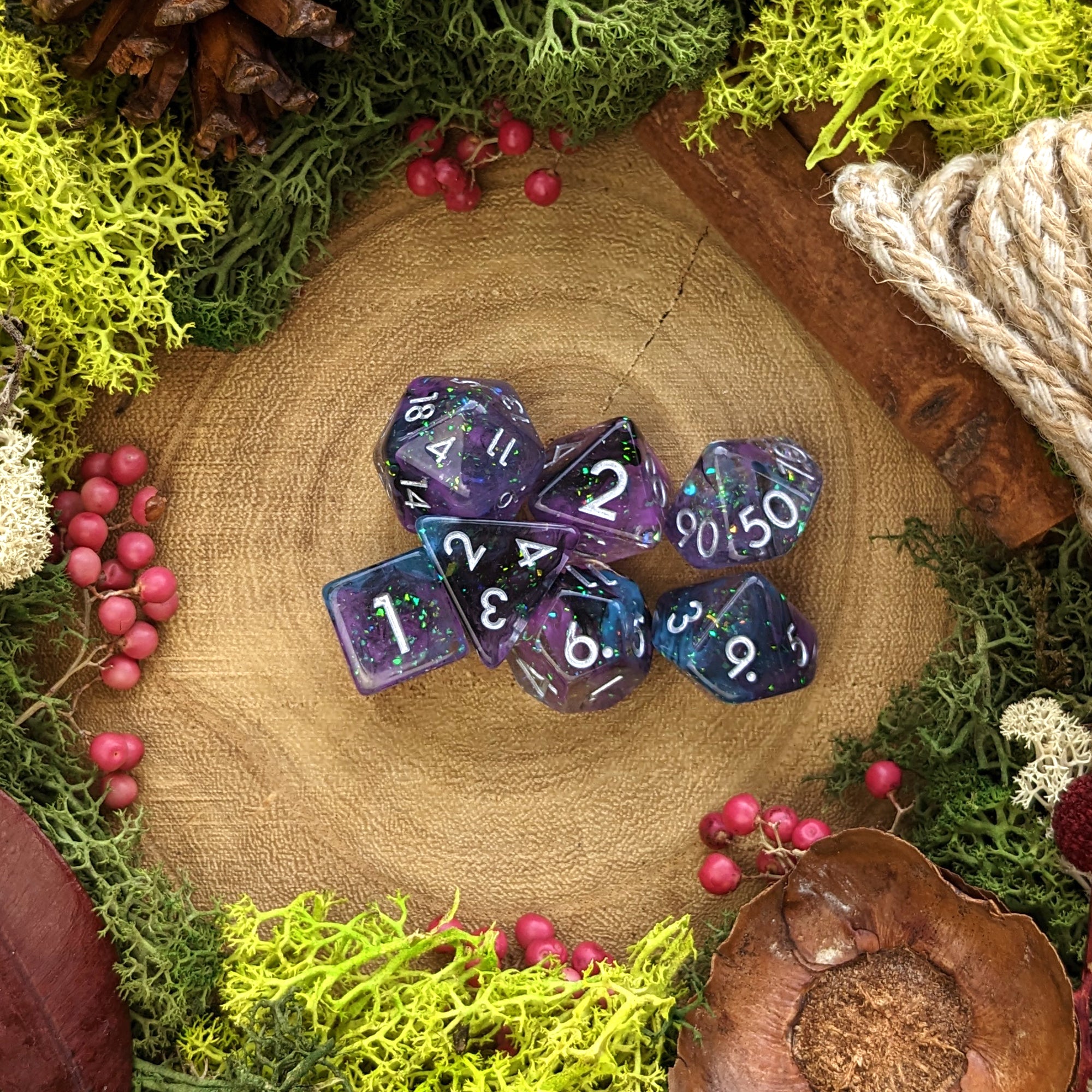 Violet Nebula - Dice Set - Luffleberry