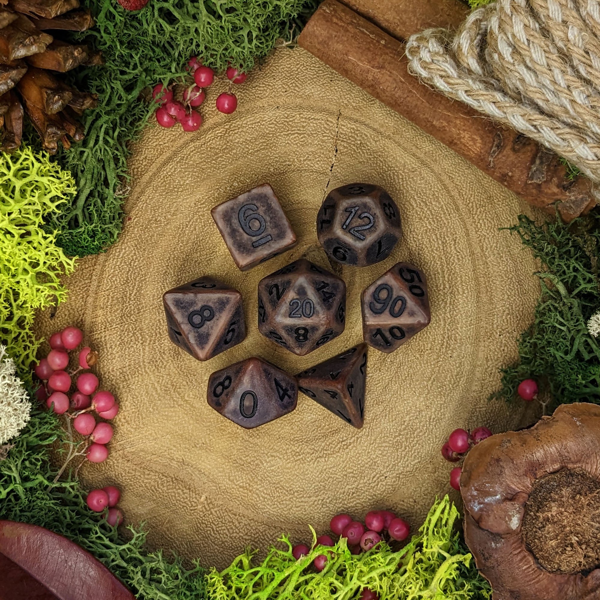 Worn Leather - Dice Set - Luffleberry