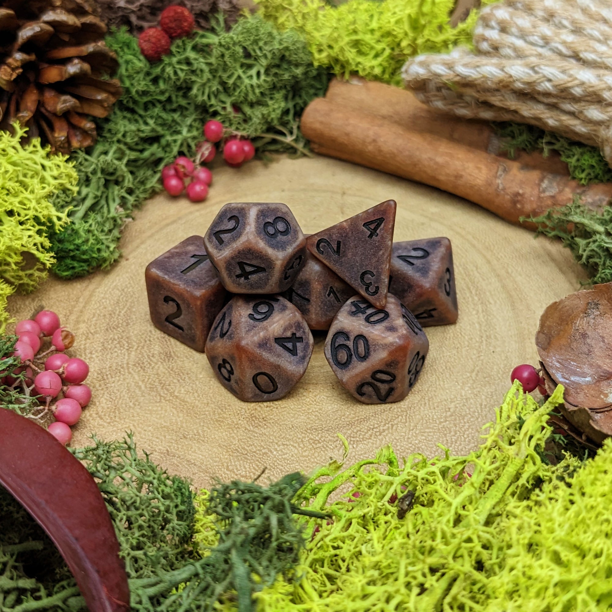 Worn Leather - Dice Set - Luffleberry