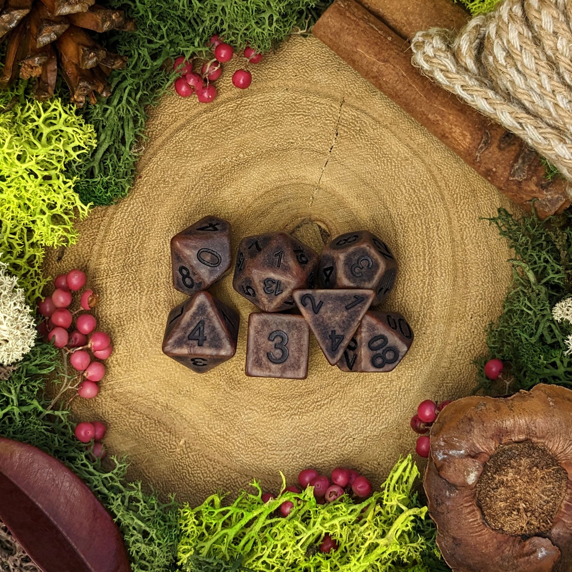 Worn Leather - Dice Set - Luffleberry