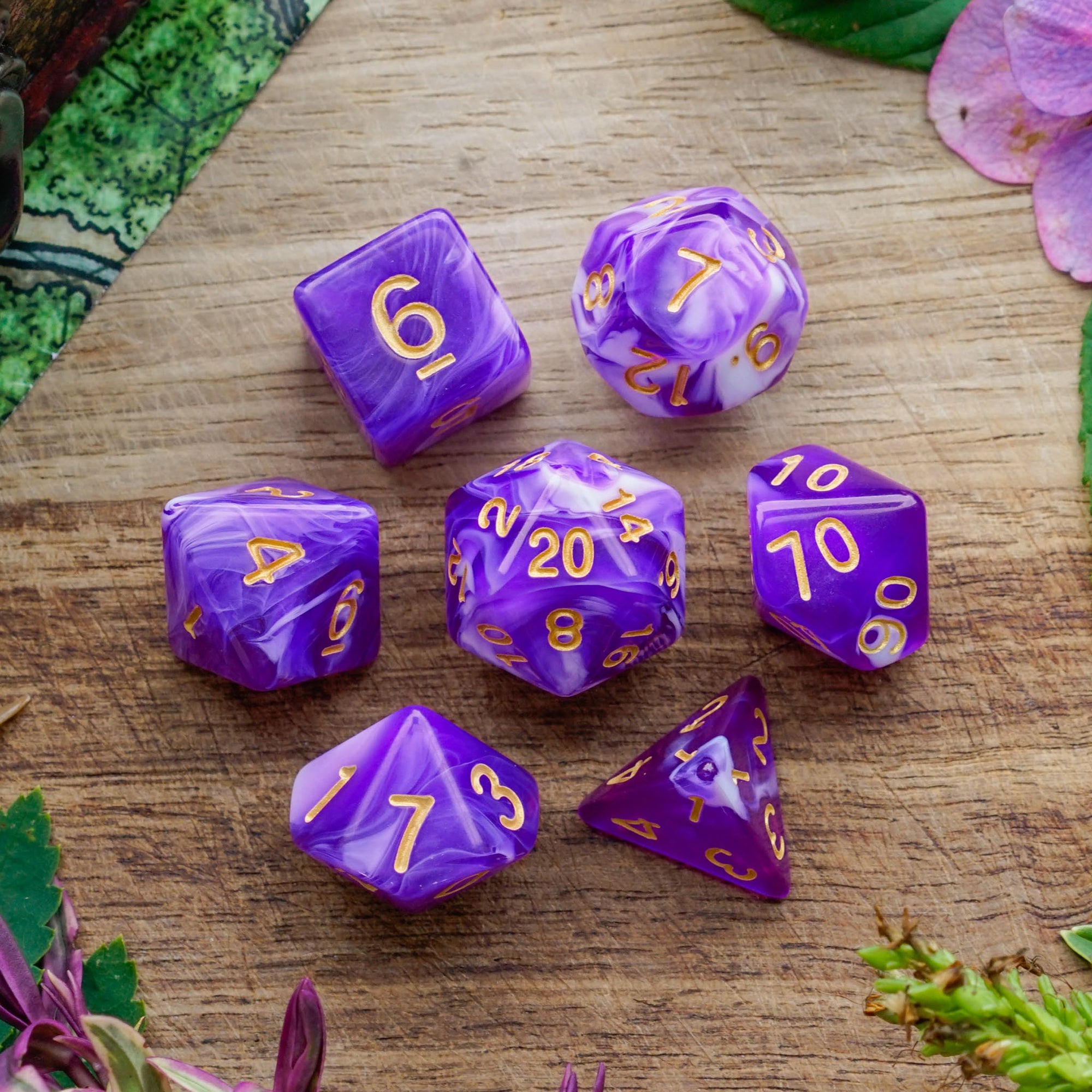 Fuchsia Swirl - Dice Set - Luffleberry