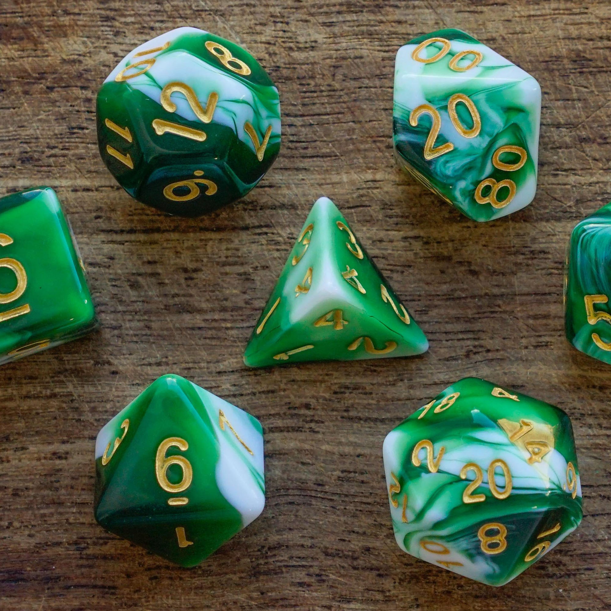 Midori Swirl - Dice Set - Luffleberry