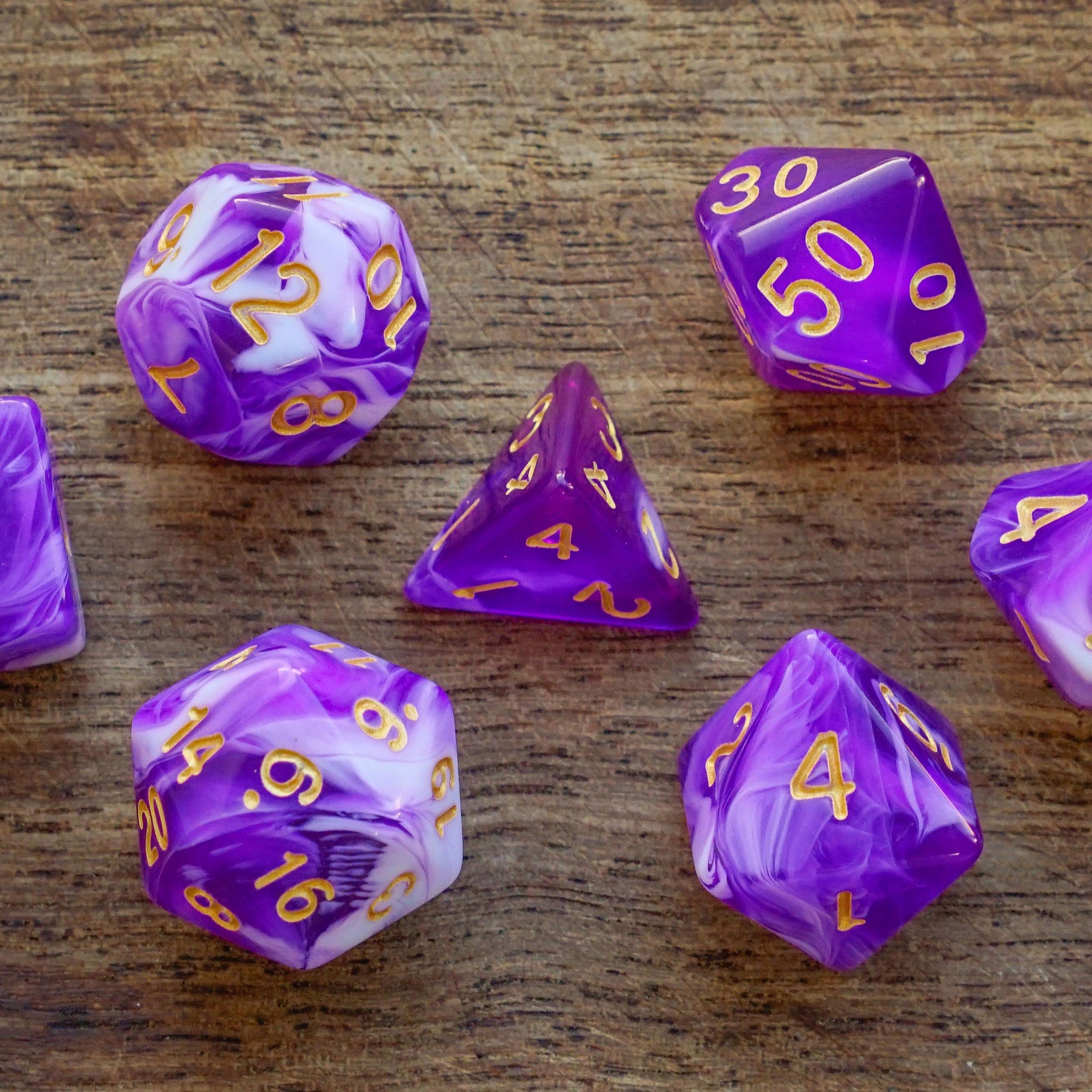 Fuchsia Swirl - Dice Set - Luffleberry